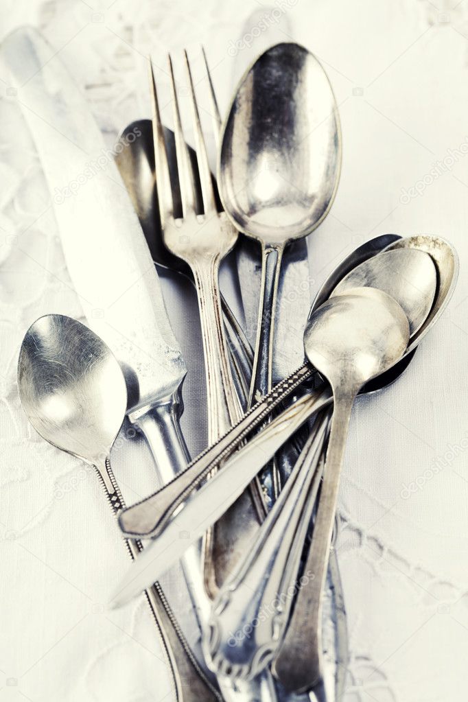 Vintage spoons, forks and knifes