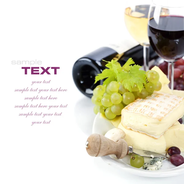 Wijn en kaas Stockfoto