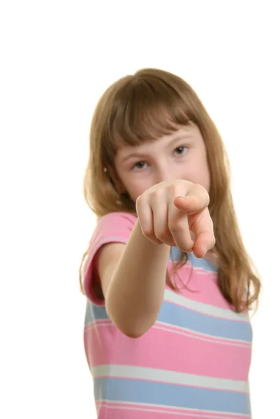女の子のポイント指 — ストック写真