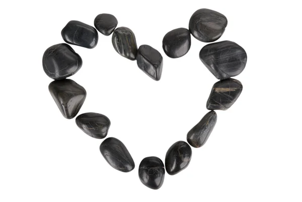 Kara taş kalp figürü — Stok fotoğraf