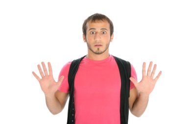 Surprised young man clipart