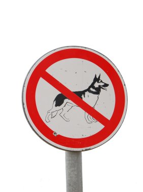 No dog sign (isolated over white) clipart