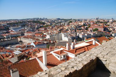 Cityscape Lizbon Portekiz (Sao Jorge kale Manzaralı)