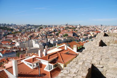 Cityscape Lizbon Portekiz (Sao Jorge kale Manzaralı)