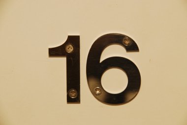 Flat number: 16 clipart