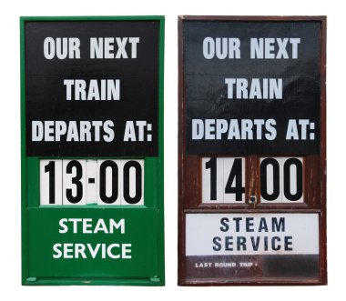 Vintage train placards clipart