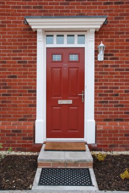 Red brick house (entrance detail) clipart