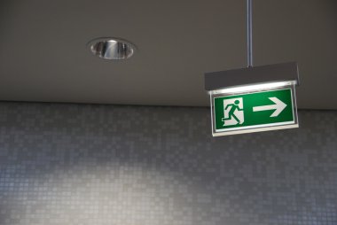 Emergency exit sign clipart