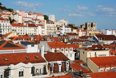 Lisbon cityscape with Se Cathedral clipart