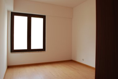 blanco y piso de parquet de madera de la pared espacio de copia
