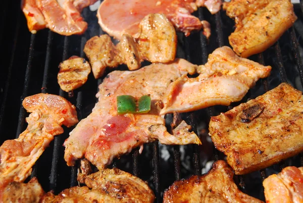 Piatto saporito con carne fresca alla griglia — Foto Stock