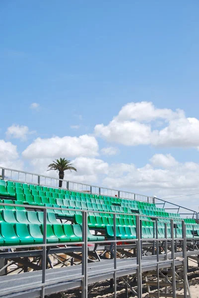 Stadium green bleachers — Stock Photo, Image