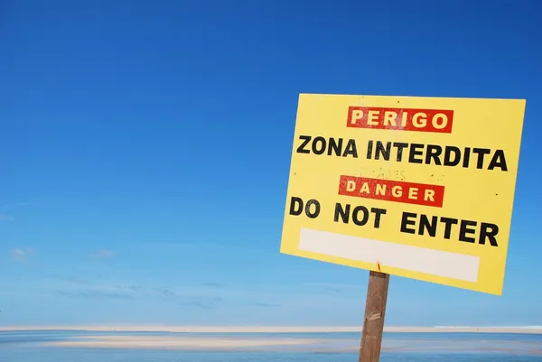 Non entrare nel cartello sulla spiaggia — Foto Stock