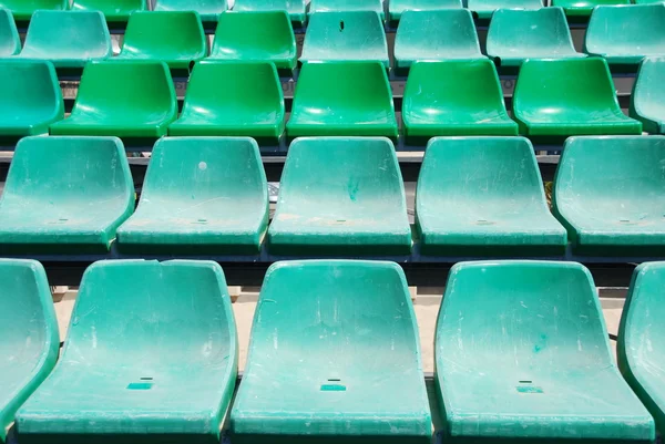 Yeşil stadyum koltukları — Stok fotoğraf