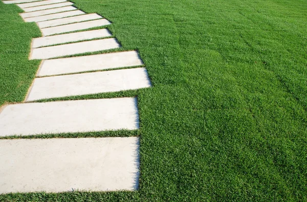 Serpentine pathway stones on a park lawn (concept) — Stock Photo, Image