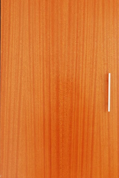 Szafy drewniane drzwi z klamką metalowe — Zdjęcie stockowe