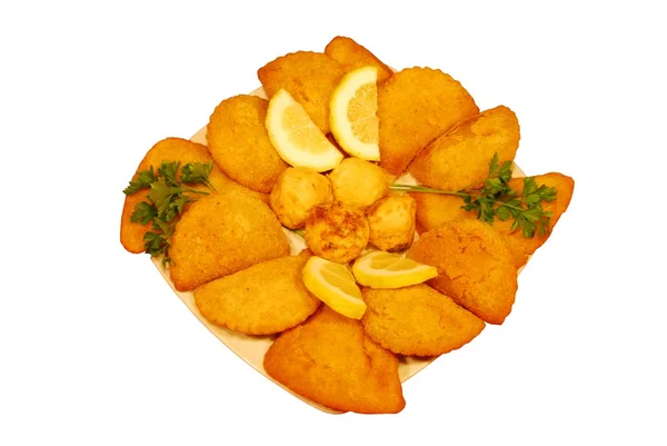 Shrimp and chicken rissole (isoliert auf weiß) — Stockfoto