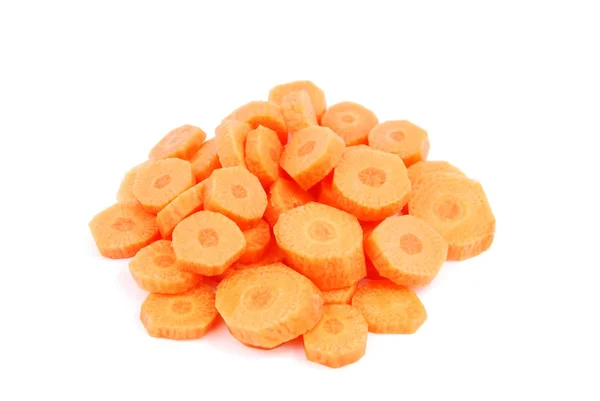 Carrot slices on white — Stock Photo, Image