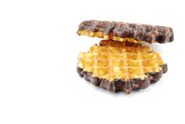 Beyaz çikolata Belçika waffle — Stok fotoğraf