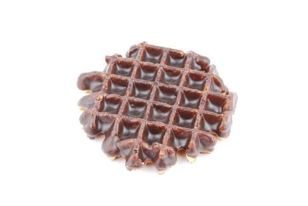 Chocolate belgas waffle em branco — Fotografia de Stock