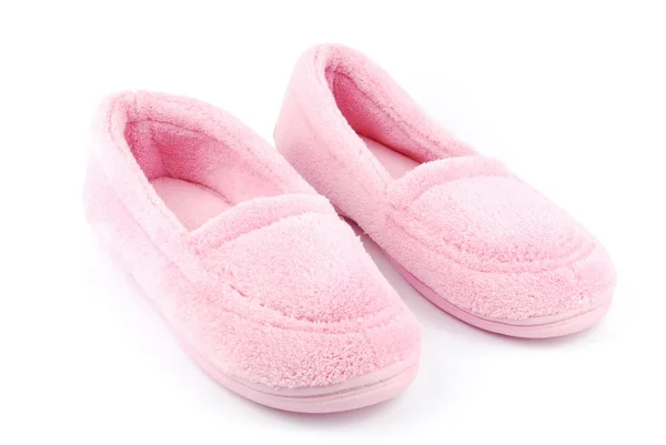Lady pantofole rosa isolato su bianco — Foto Stock