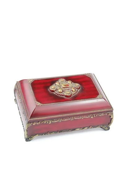 Vintage treasure chest closed on white — Stock Photo, Image