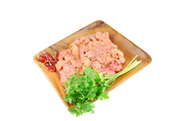 Домашнє свиняче м'ясо та інгредієнти — стокове фото