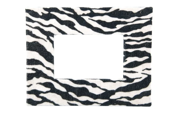 Зебра шаблон фото-рамка на белом — стоковое фото