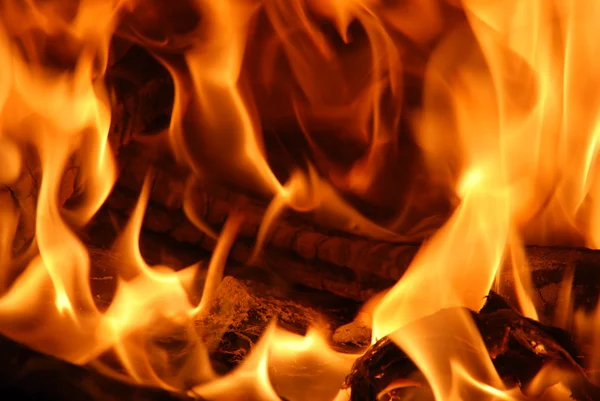 Orange flames burning — Stock Photo, Image
