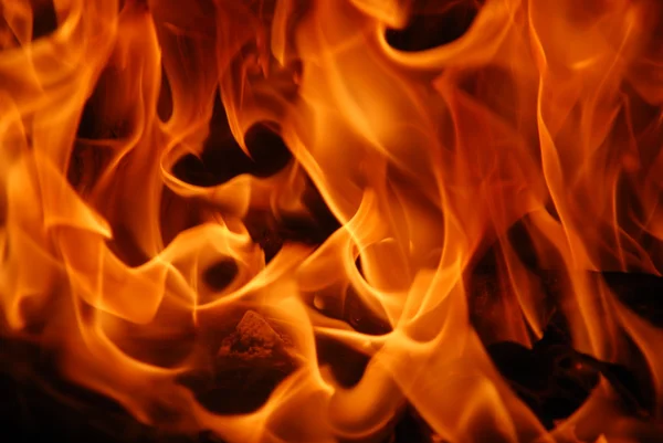 Orange flames burning — Stock Photo, Image