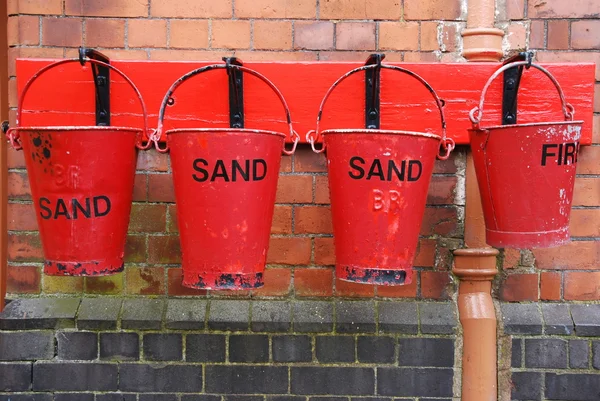 Emergency fire buckets — Stock Photo, Image