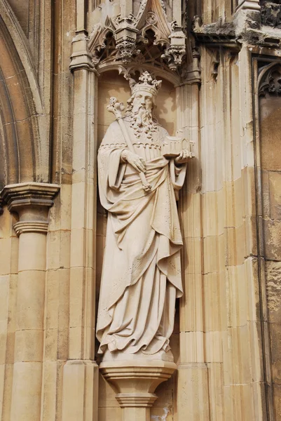 stock image Entrance of Gloucester Cathedral (sculpture detail)