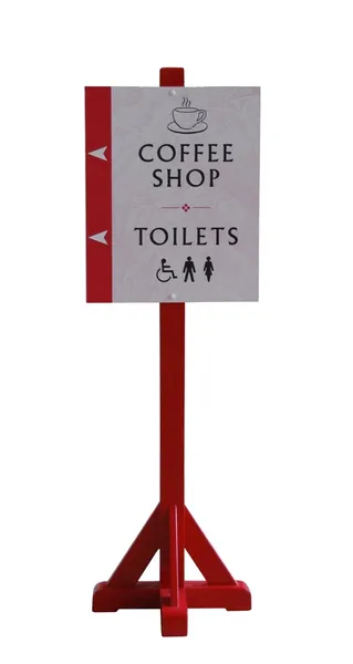 Coffee shop and toilets sign — Stock Photo, Image