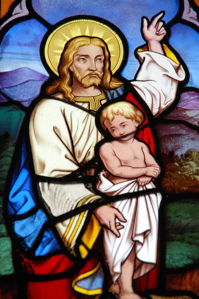Religious stained glass window — Stock Photo, Image