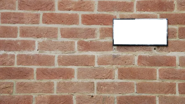 Mattone muro cartellone — Foto Stock