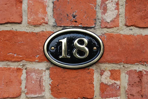 House number: 18 — Stock Photo, Image