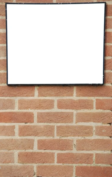 Tegel vägg billboard — Stockfoto