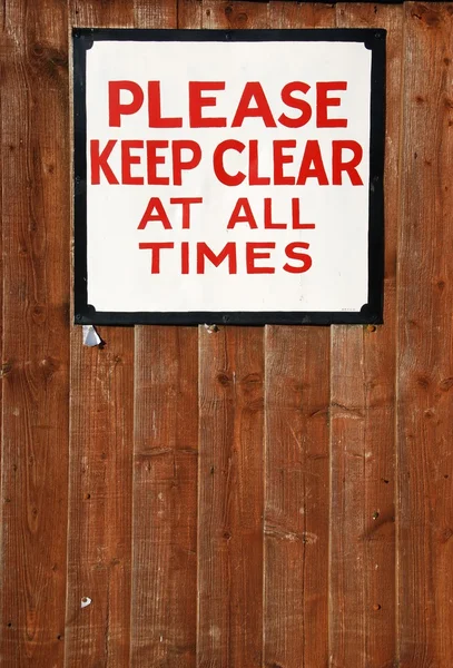 Keep clear vintage sign — Stok fotoğraf