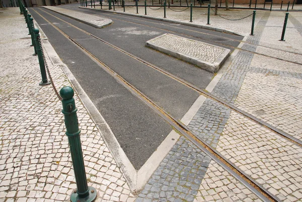 Vías férreas en Lisboa — Foto de Stock