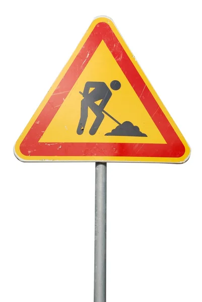 Construction road sign — Stock Photo, Image