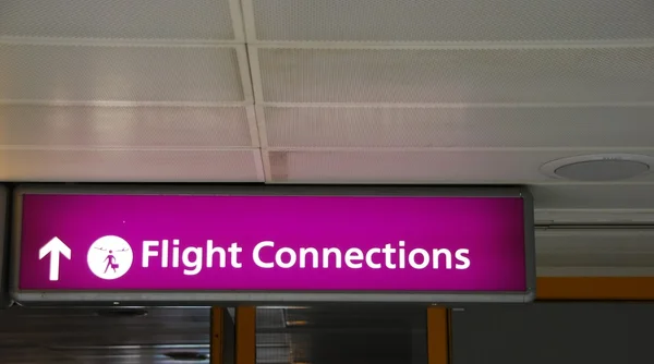 Uçuş bağlantılarını işareti — Stok fotoğraf