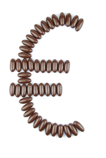 Chocolate Euro moeda — Fotografia de Stock