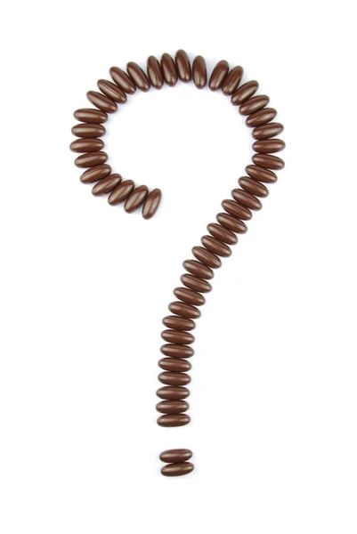 Шоколадный знак вопроса — стоковое фото