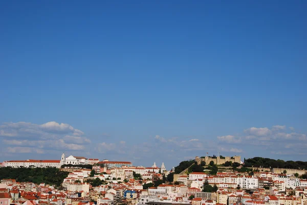 Lisszaboni városkép a sao jorge vártól és a gra — Stock Fotó