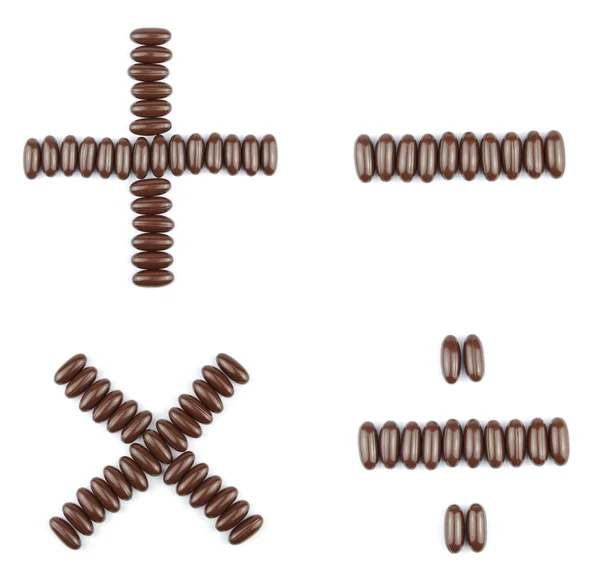 Chocolade rekenkundige bewerkingen Rechtenvrije Stockafbeeldingen