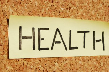 Health on a cork board clipart