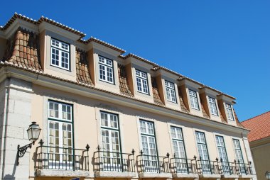 Traditional house building in Lisbon, Portugal clipart
