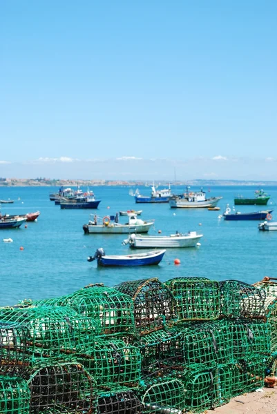 stock image Old fishing equipment in the port of Cascais, Portugal