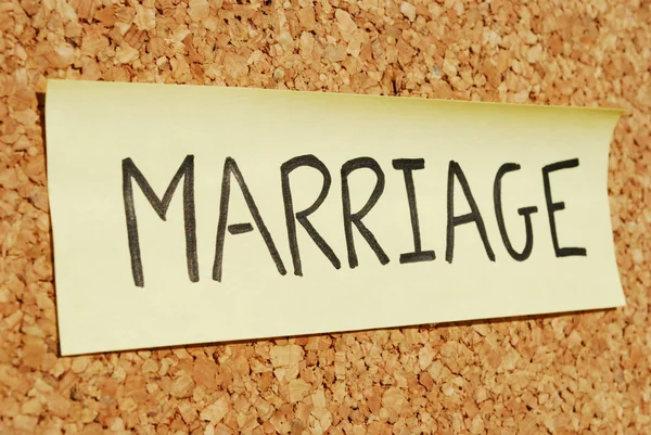 stock image Marriage keyword on a cork board