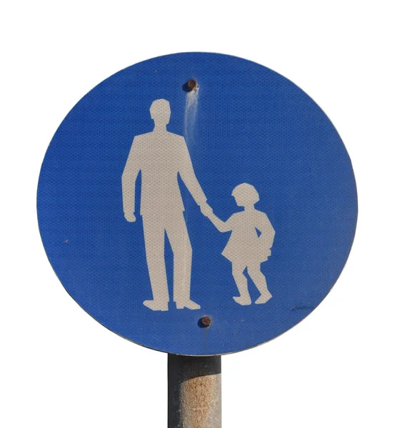 Kind voetgangers teken — Stockfoto